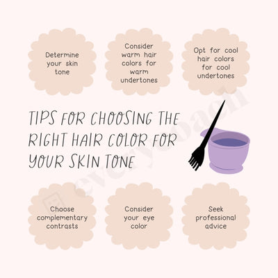 Tips For Choosing The Right Hair Color Your Skin Tone Instagram Post Canva Template
