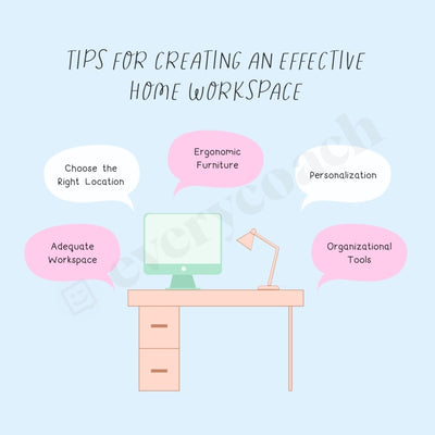 Tips For Creating An Effective Home Workspace Instagram Post Canva Template