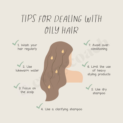 Tips For Dealing With Oily Hair Instagram Post Canva Template
