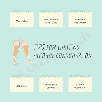 Tips For Limiting Alcohol Consumption Instagram Post Canva Template