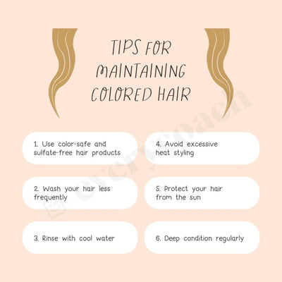 Tips For Maintaining Colored Hair Instagram Post Canva Template