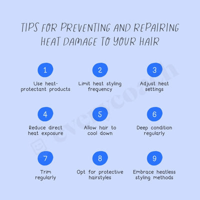 Tips For Preventing And Repairing Heat Damage To Your Hair Instagram Post Canva Template
