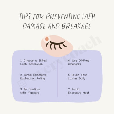 Tips For Preventing Lash Damage Breakage Instagram Post Canva Template