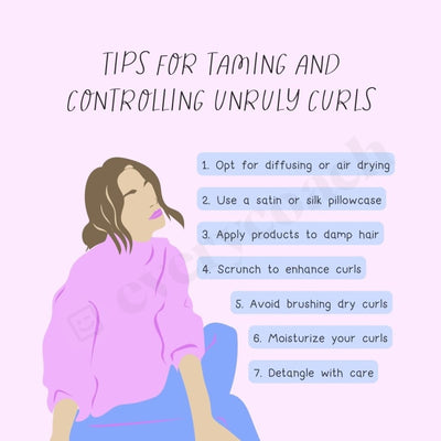 Tips For Taming And Controlling Unruly Curls Instagram Post Canva Template