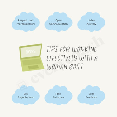 Tips For Working Effectively With A Woman Boss Instagram Post Canva Template
