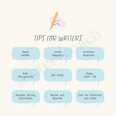 Tips For Writers Instagram Post Canva Template