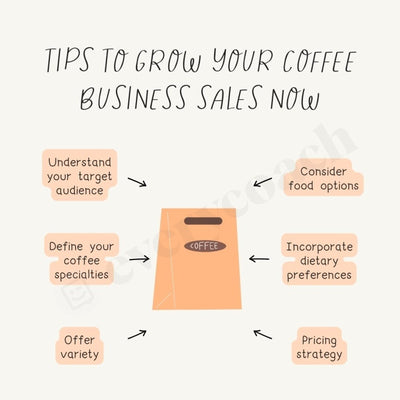 Tips To Grow Your Coffee Business Sales Now Instagram Post Canva Template