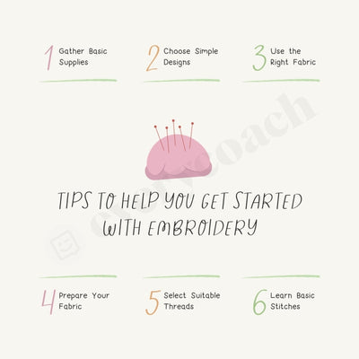Tips To Help You Get Started With Embroidery Instagram Post Canva Template