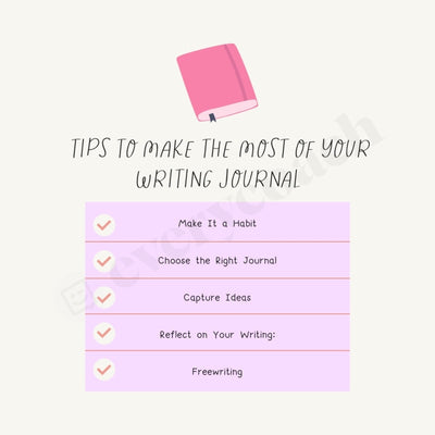 Tips To Make The Most Of Your Writing Journal Instagram Post Canva Template