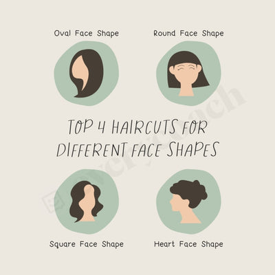 Top 4 Haircuts For Different Face Shapes Instagram Post Canva Template