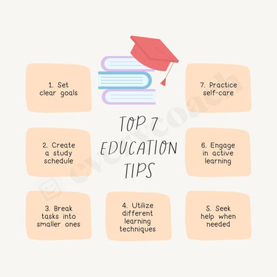 Top 7 Education Tips Instagram Post Canva Template
