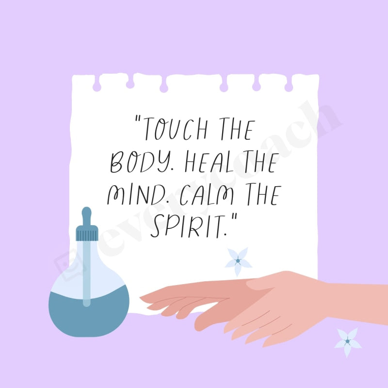 Touch The Body Heal Mind Calm Spirit Instagram Post Canva Template