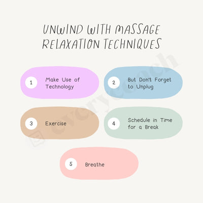 Unwind With Massage Relaxation Techniques Instagram Post Canva Template