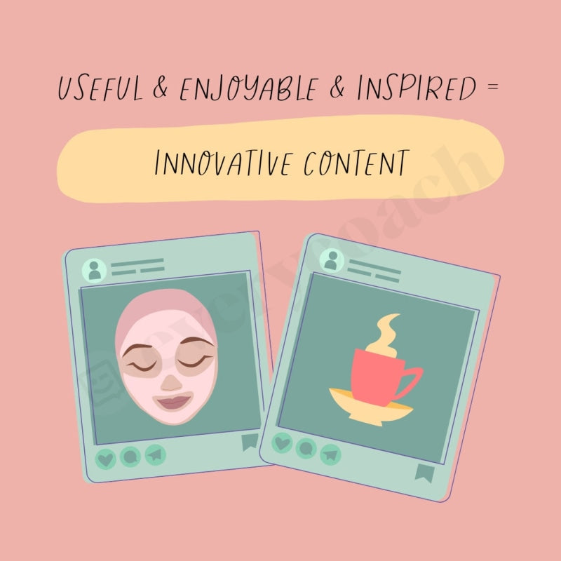 Useful & Enjoyable Inspired = Innovative Content Instagram Post Canva Template