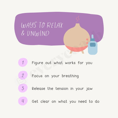 Ways To Relax & Unwind Instagram Post Canva Template