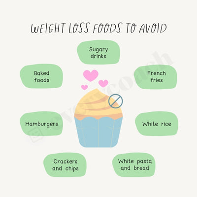 Weight Loss Foods To Avoid Instagram Post Canva Template