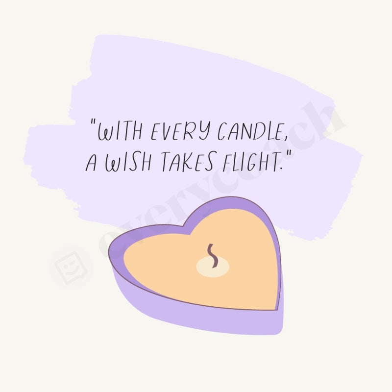 With Every Candle A Wish Takes Flight Instagram Post Canva Template