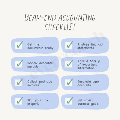 Year End Accounting Checklist Instagram Post Canva Template