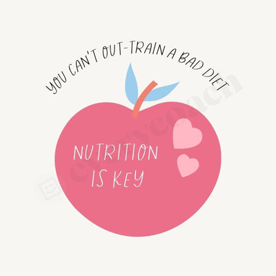 You Cant Out-Train A Bad Diet Nutrition Is Key Instagram Post Canva Template