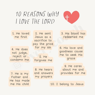 10 Reasons Why I Love The Lord Instagram Post Canva Template
