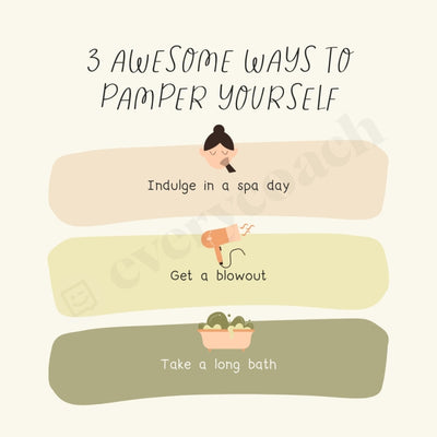 3 Awesome Ways To Pamper Yourself Sleep Instagram Post Canva Template