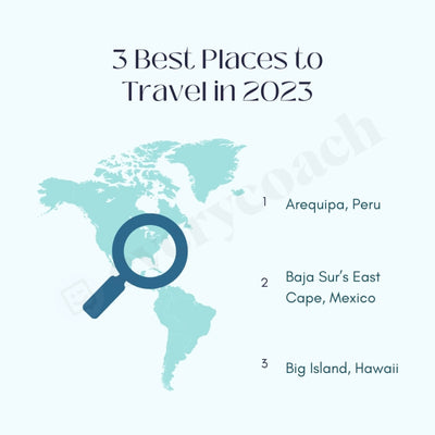 3 Best Places To Travel In 2023 Instagram Post Canva Template