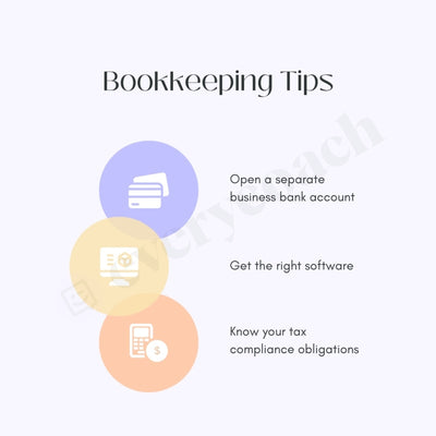 3 Bookkeeping Tips Instagram Post Canva Template