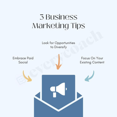 3 Business Marketing Tips Instagram Post Canva Template
