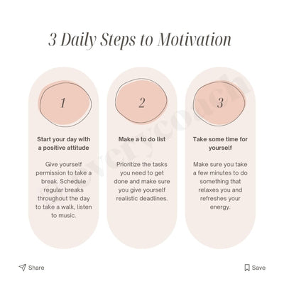 3 Daily Steps To Motivation Instagram Post Canva Template