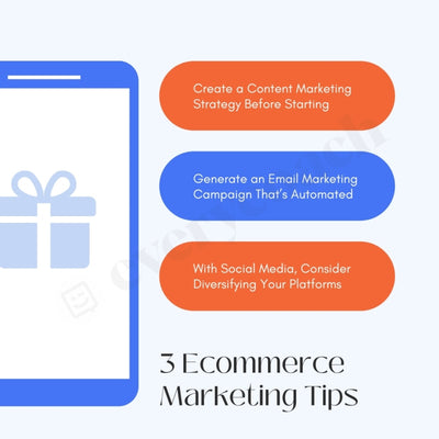 3 Ecommerce Marketing Tips Instagram Post Canva Template