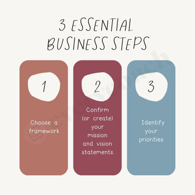 3 Essential Business Steps Instagram Post Canva Template