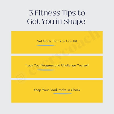 3 Fitness Tips To Get You In Shape Instagram Post Canva Template