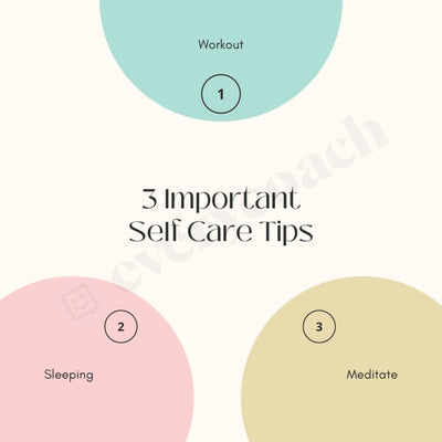 3 Important Self Care Tips Instagram Post Canva Template