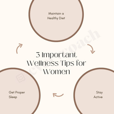 3 Important Wellness Tips For Women Instagram Post Canva Template