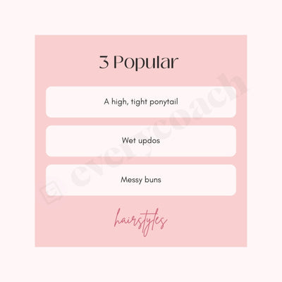 3 Popular Hairstyles Instagram Post Canva Template