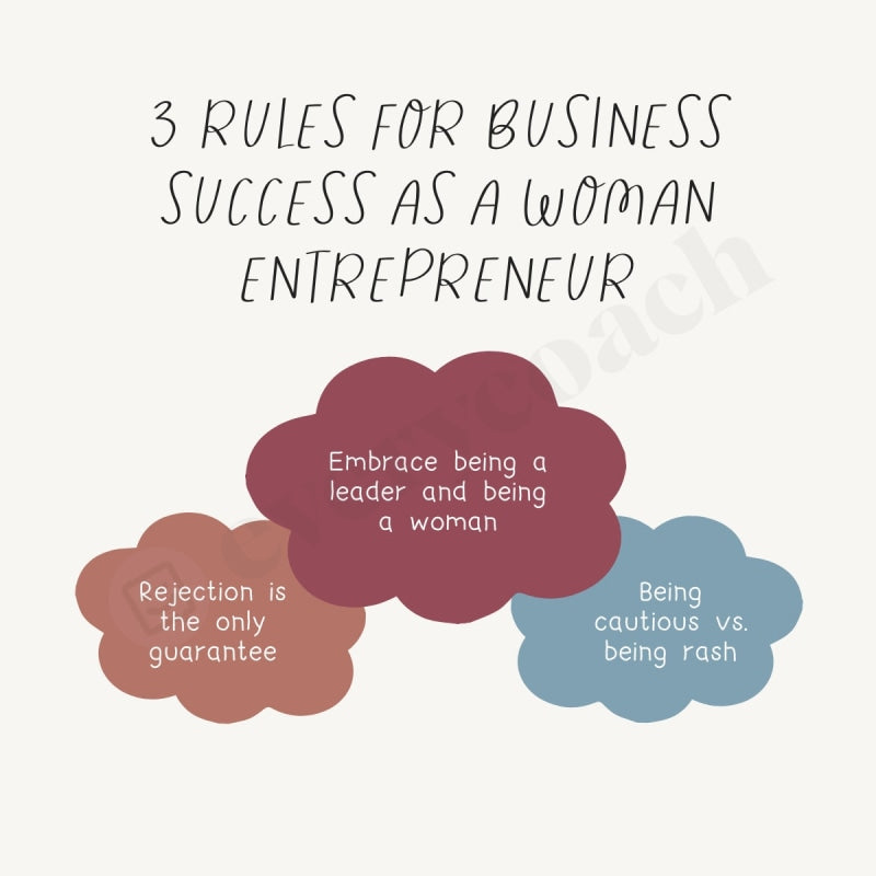 3 Rules For Business Success As A Woman Entrepreneur Instagram Post Canva Template