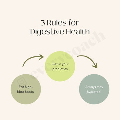 3 Rules For Digestive Health Instagram Post Canva Template