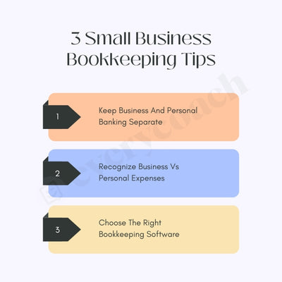 3 Small Business Bookkeeping Tips Instagram Post Canva Template