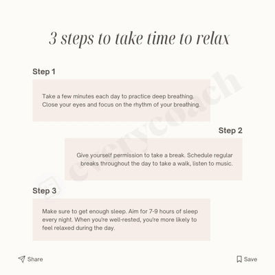 3 Steps To Take Time Relax S02082301 Instagram Post Canva Template