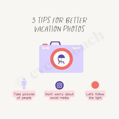 3 Tips For Better Vacation Photos Instagram Post Canva Template