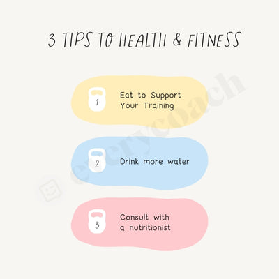 3 Tips To Health & Fitness Instagram Post Canva Template