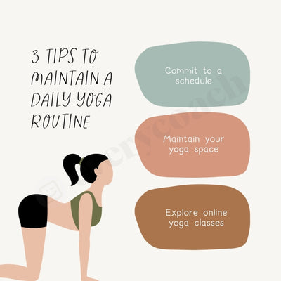 3 Tips To Maintain A Daily Yoga Routine Instagram Post Canva Template
