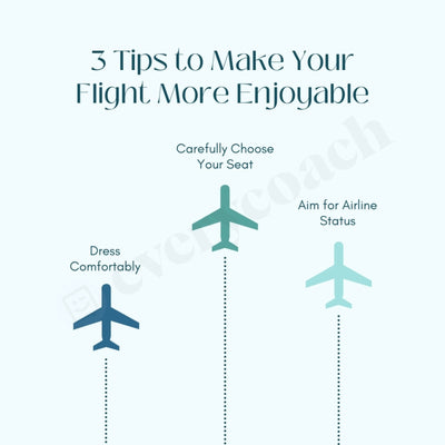 3 Tips To Make Your Flight More Enjoyable Instagram Post Canva Template