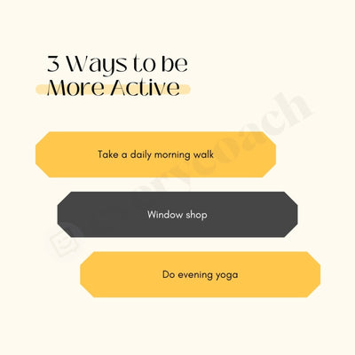 3 Ways To Be More Active Instagram Post Canva Template