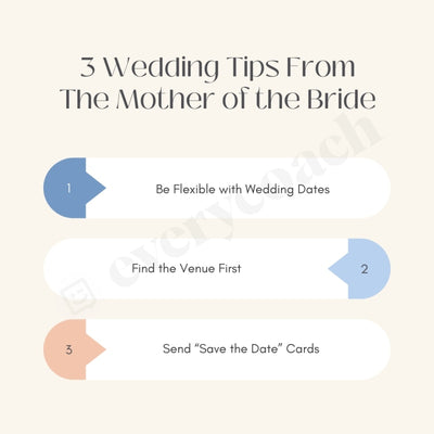 3 Wedding Tips From The Mother Of The Bride Instagram Post Canva Template
