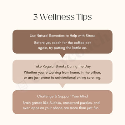 3 Wellness Tips Instagram Post Canva Template