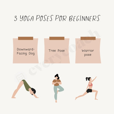 3 Yoga Poses Por Beginners Instagram Post Canva Template
