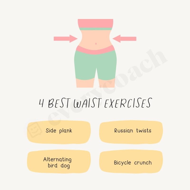 4 Best Waist Exercises Instagram Post Canva Template