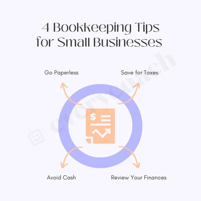 4 Bookkeeping Tips For Small Businesses Instagram Post Canva Template