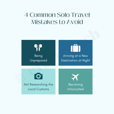 4 Common Solo Travel Mistakes To Avoid Instagram Post Canva Template